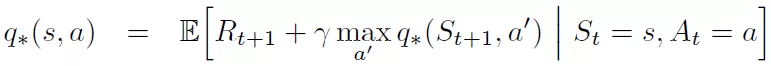 Bellman Equation for q* value (q-learning)