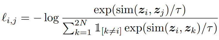 NT-Xent loss as given in the SimCLR paper